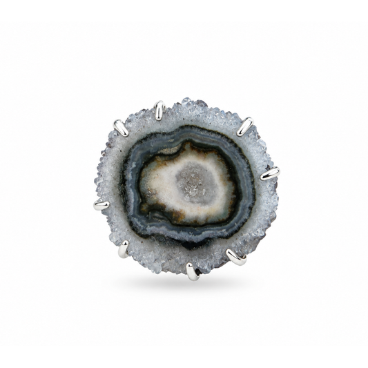 Anillo de Estalactita de Amatista Uruguaya Natural