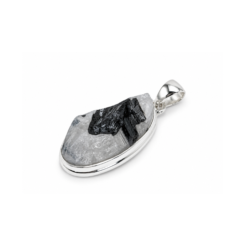 Collar de Cuarzo Turmalinado en Bruto