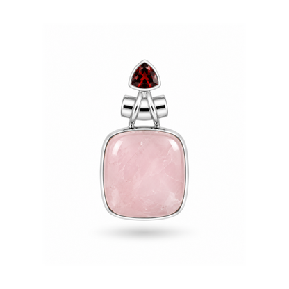 Collar Cuarzo Rosa con Granate