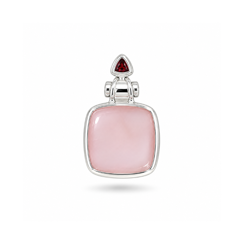 Collar Cuarzo Rosa con Granate