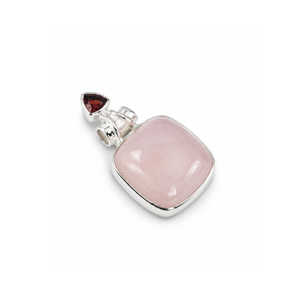 Collar Cuarzo Rosa con Granate