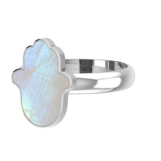 Anillo Hamsa Piedraluna Grande