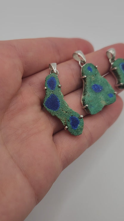 Collar Estalactita Azurita con Malaquita