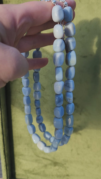 Choker Opalo Azul Chunky