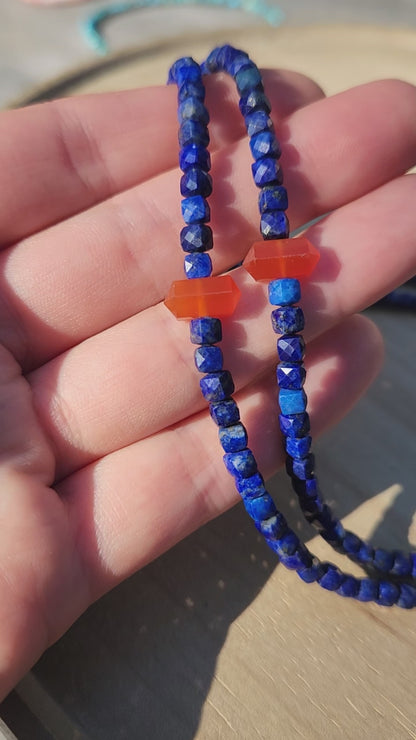 Choker de Lapislázuli y Cornalina