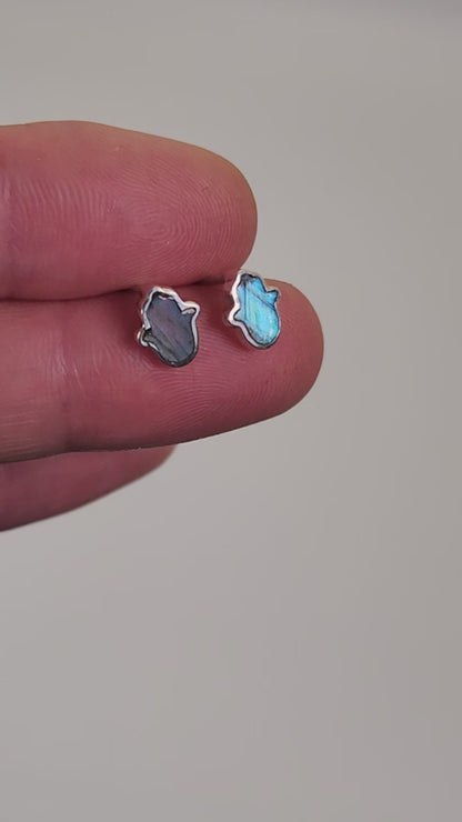 Aretes Hamsa Labradorita