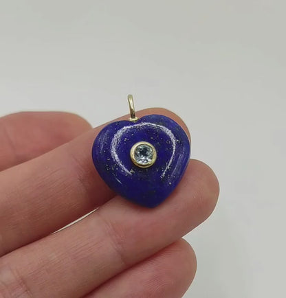 Dije de Lapislazuli Corazón con Topacio