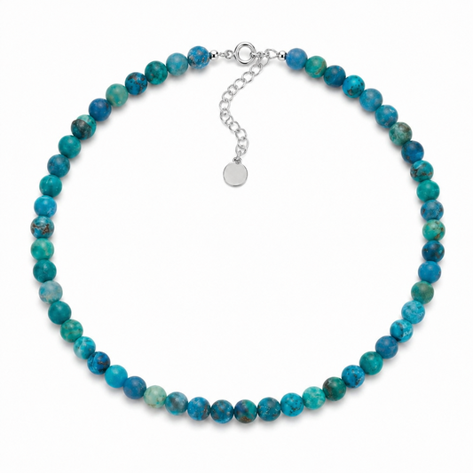 Choker de Piedra Natural Azurita y Crisocola