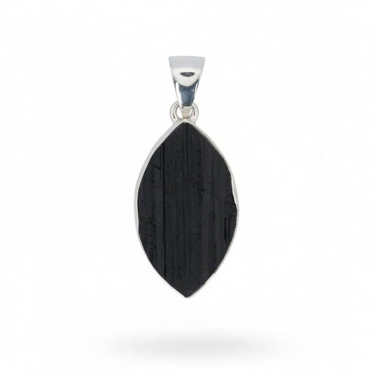 Collar de Piedra Natural Turmalina Negra en Bruto