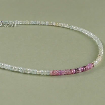 Choker de Prehnita con Turmalina Rosa