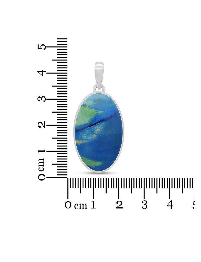 Collar Azurita del Congo Cabujón Oval