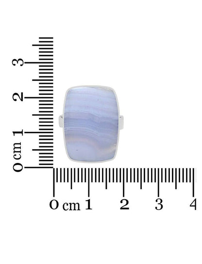 Anillo Agata Blue Lace Cabujón Rectangular
