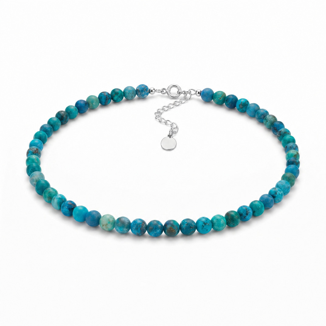 Choker de Piedra Natural Azurita y Crisocola